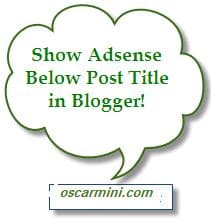 adsense below post title in blogger