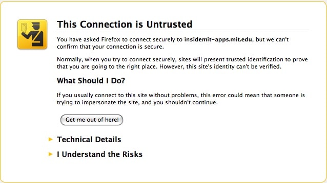 this connection is untrusted error fix