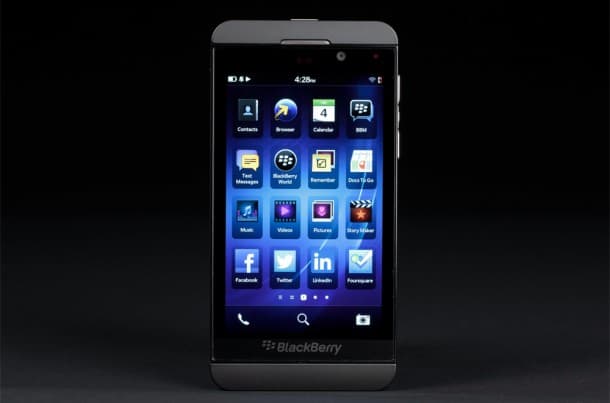 blackberry z10 front view