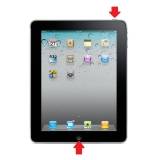 hold the home key and power button of the ipad