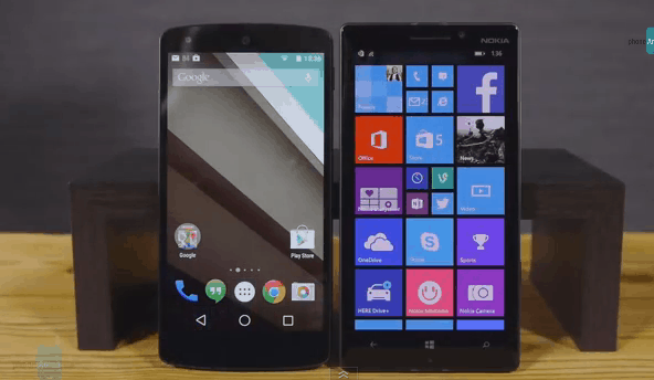 android L vs windows phone 8