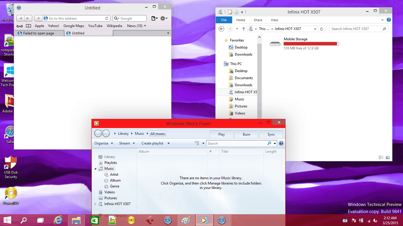 Windows 10 GUI with flat design