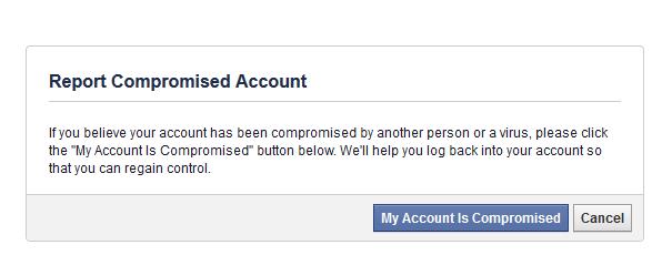 My Account has been compromised on Facebook