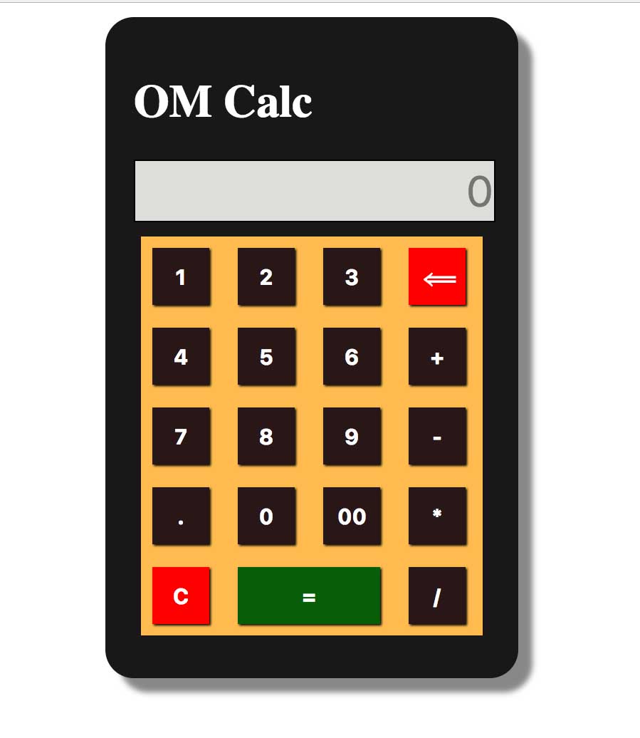 Calculator with JS, CSS and HTML