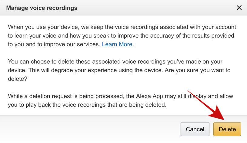 Delete all Alexa Recording