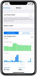 iOS battery settings