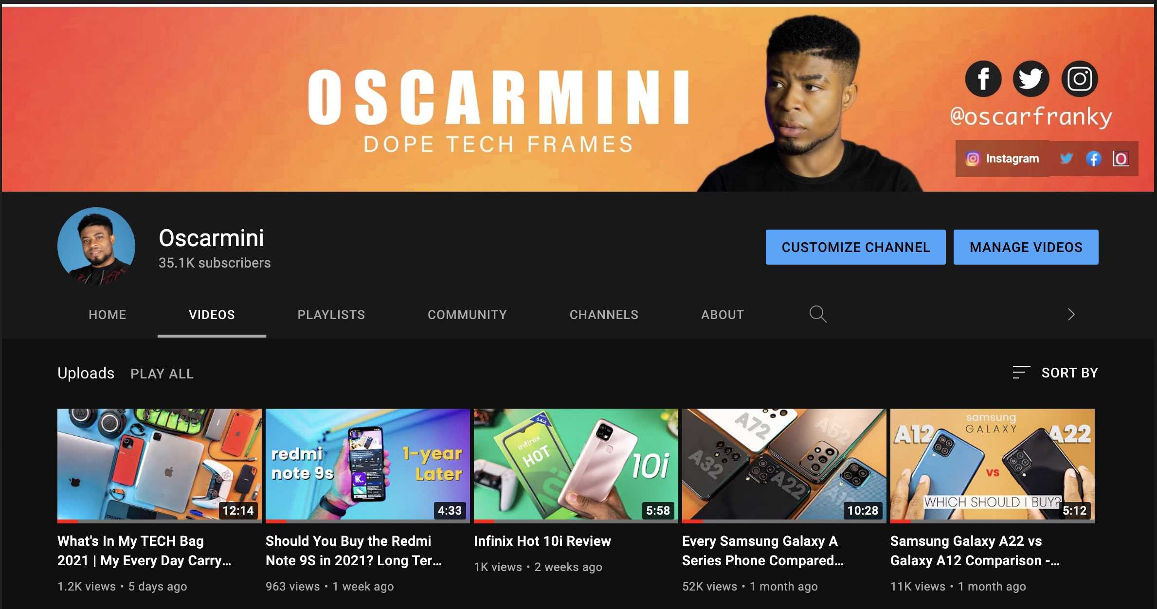 Oscarmini Youtube Channel
