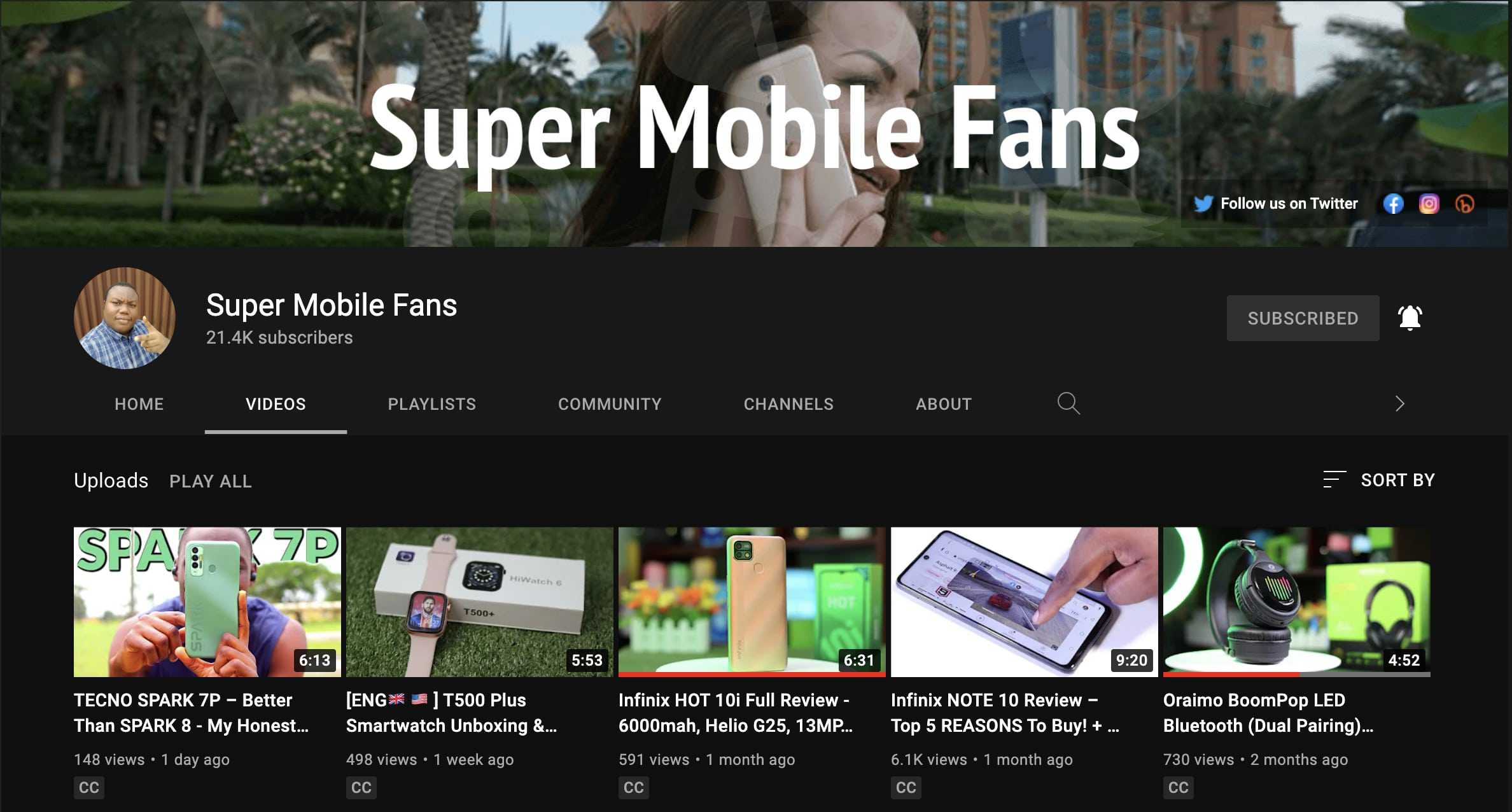 super mobile fans youtube