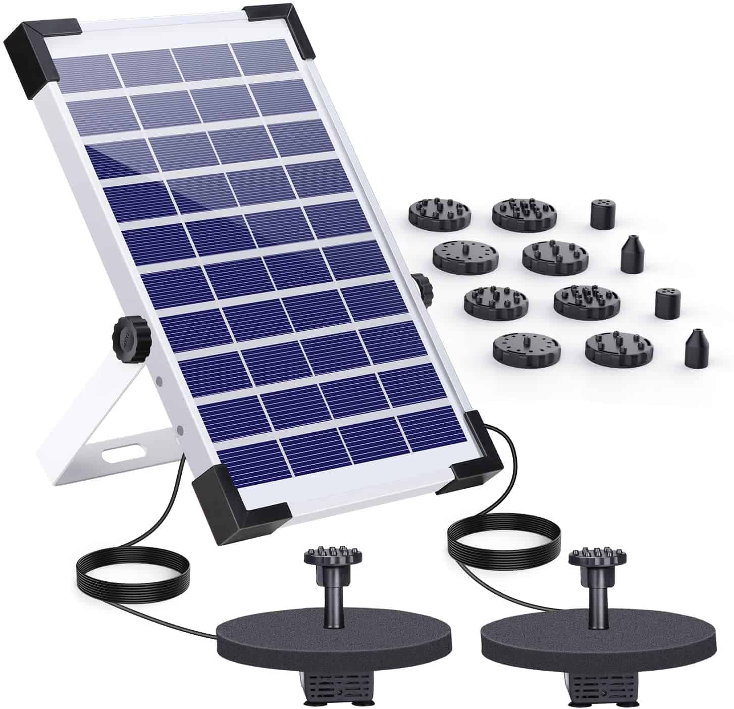 AISITIN 5.5W Solar Fountain Pump With LED Lights